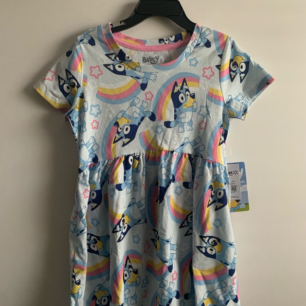 Bluey Kids Casual Dress - Blue and Yellow
